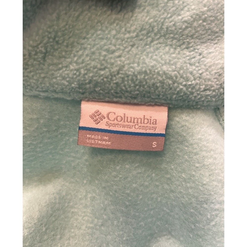 Columbia Women's Light Blue Fleece Full Zip Jacket S Adjustable Drawstring - Picture 4 of 9